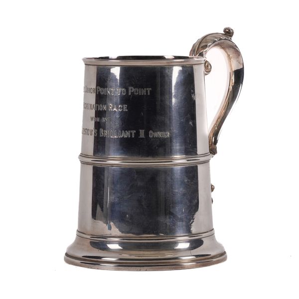 A LARGE SILVER MUG