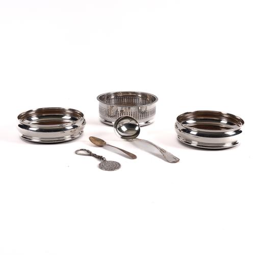 A GROUP OF SILVER, FOREIGN AND PLATED WARES (6)