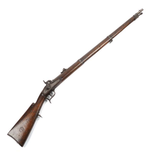A 19TH CENTURY PERCUSSION ACTION LONG RIFLE