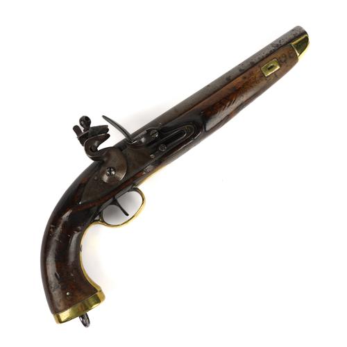 AN EARLY 19TH CENTURY DUTCH-BELGIAN NAVAL FLINTLOCK PISTOL
