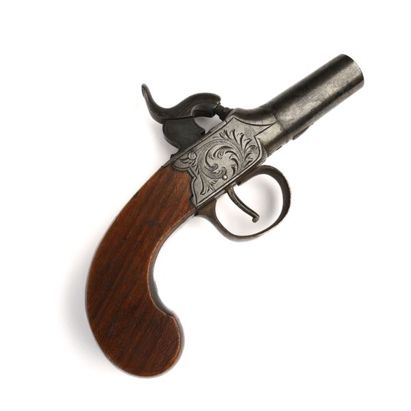 A 19TH CENTURY PERCUSSION ACTION MUFF PISTOL