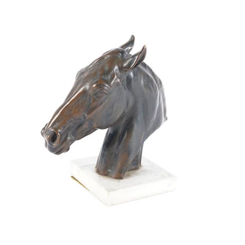 AFTER ALBERT HINRICH HUSSMANN (GERMANY, 1874 -1946): AN EQUESTRIAN BRONZE HORSE’S HEAD