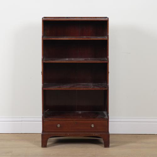 AN EARLY 19TH CENTURY MAHOGANY FIVE TIER WATERFALL BOOKCASE