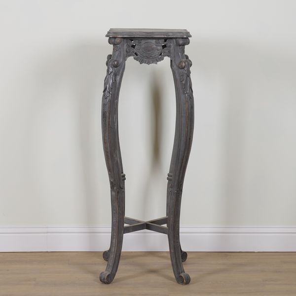 AN 18TH CENTURY FRENCH STYLE POLYCHROME PAINTED CARVED HARDWOOD JARDINIERE STAND