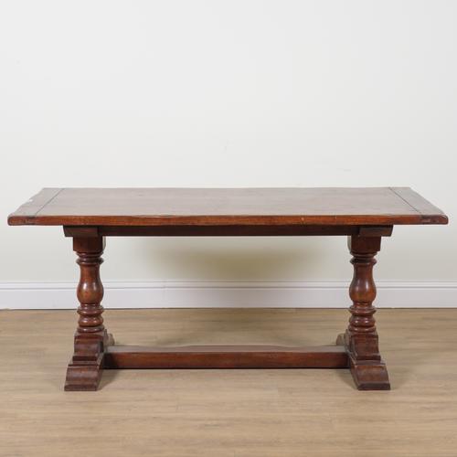 A 17TH CENTURY STYLE OAK REFECTORY TABLE