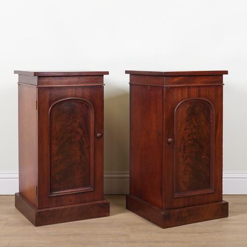 A PAIR OF 19TH CENTURY AND LATER MAHOGANY PEDESTAL SIDE CUPBOARDS (2)