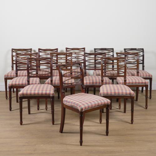 A HARLEQUIN SET OF TWELVE MAHOGANY DINING CHAIRS (12)