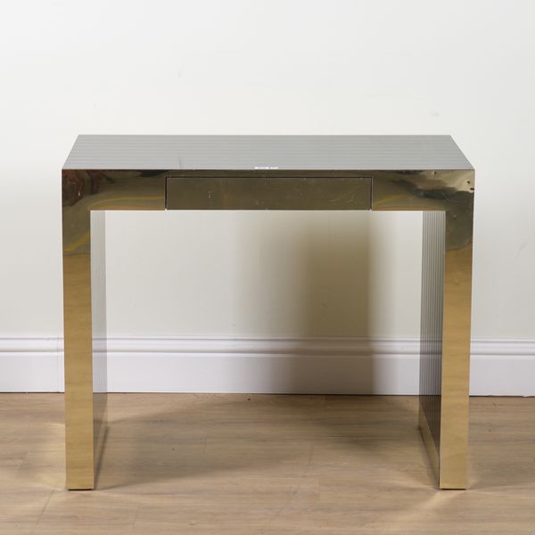 A LACQUERED BRASS AND EBONISED DRESSING TABLE (2)