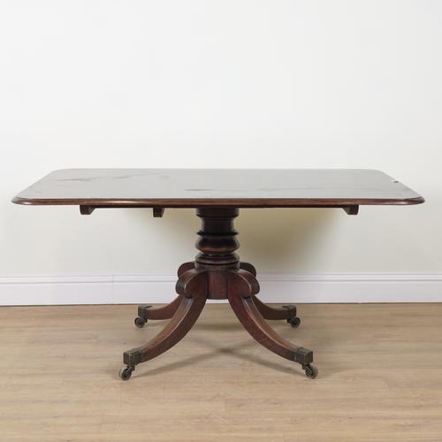 A GEORGE III MAHOGANY RECTANGULAR SNAP TOP CENTRE TABLE
