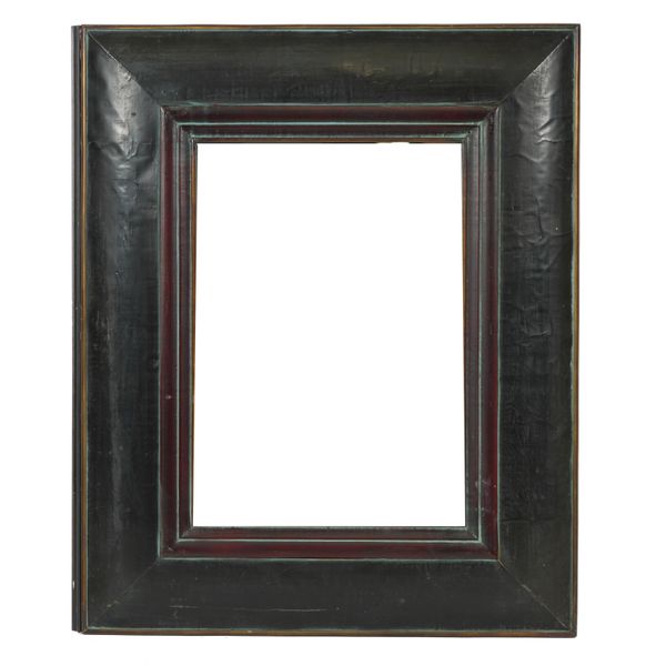 A MODERN BLACK LACQUER CUSHION FRAMED RECTANGULAR WALL MIRROR