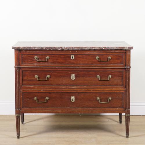 A CHARLES X MARBLE TOPPED COMMODE