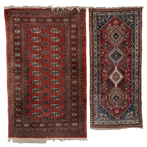 A BAKHTIARI RUG, PERSIAN & TWO OTHERS (3)