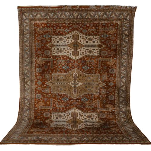AN INDIAN CARPET OF CAUCASIAN DESIGN