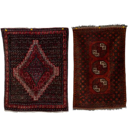 A SENNEH RUG, PERSIAN & AN AFGHAN RUG (2)