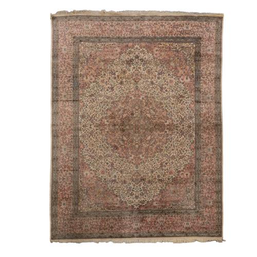 A GHOM FINE SILK RUG, PERSIAN