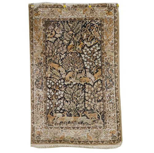 A GHOM SILK RUG, PERSIAN