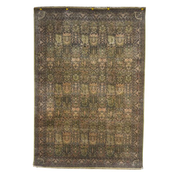A GHOM FINE SILK RUG, PERSIAN