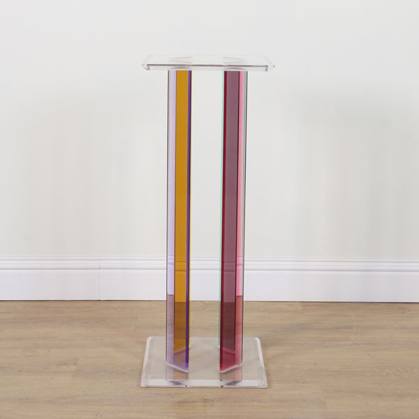 HAZIZA; A MULTI COLOURED ACRYLIC PEDESTAL