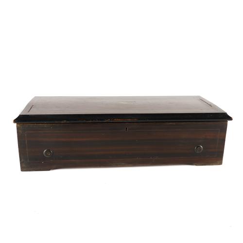 A SWISS INLAID ROSEWOOD MECHANICAL MUSIC BOX