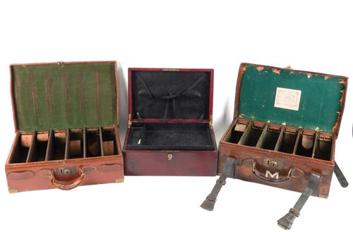 A RED BURGUNDY LEATHER WRITING BOX (3)