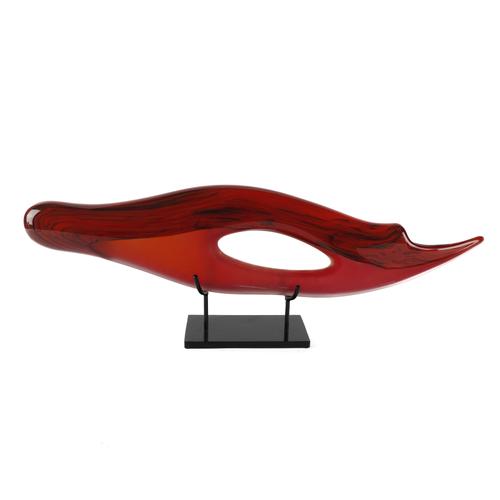 BERNARD KATZ (AMERICAN): A  HANDBLOWN ART GLASS VESSEL KNOWN AS ‘CALADESI’