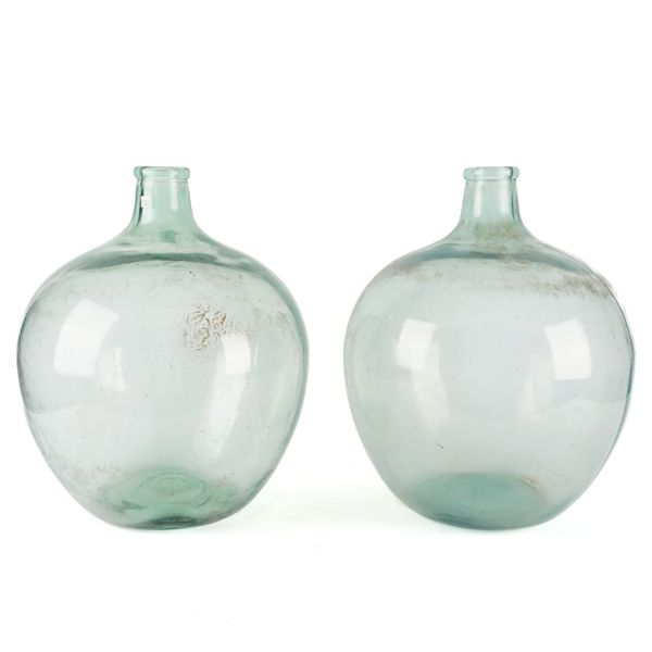 TWO LARGE GLASS TERRARIUM VASES (2)