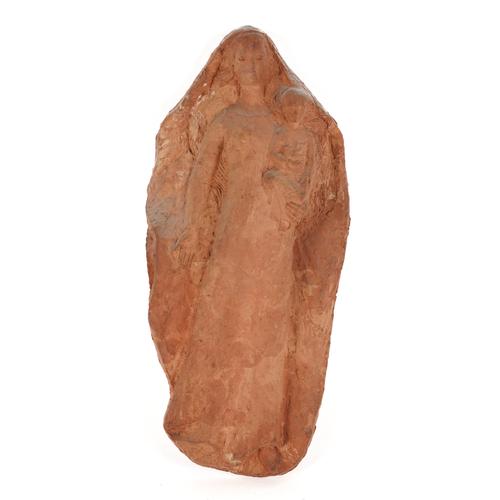 MAY BLAKEMAN (D.2000): A TERRACOTTA SCULPTED GROUP OF THE MADONNA AND CHILD