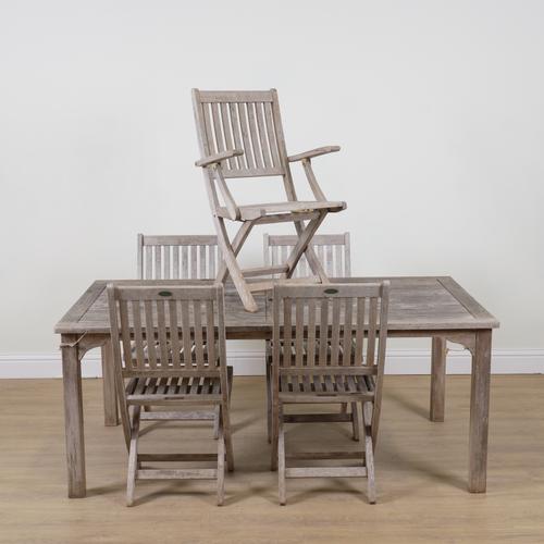 WESTMINSTER TEAK; A TEAK RECTANGULAR GARDEN TABLE (6)