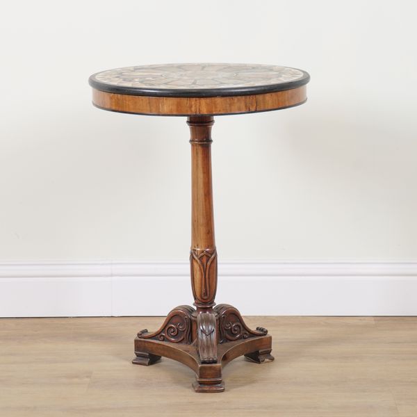 A REGENCY GRAND TOUR SPECIMEN MARBLE INLAID CIRCULAR OCCASIONAL TABLE