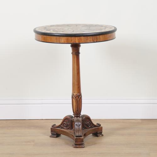 A REGENCY GRAND TOUR SPECIMEN MARBLE INLAID CIRCULAR OCCASIONAL TABLE