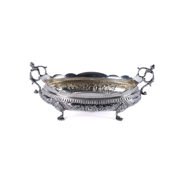 A SILVER TWIN HANDLED BOWL