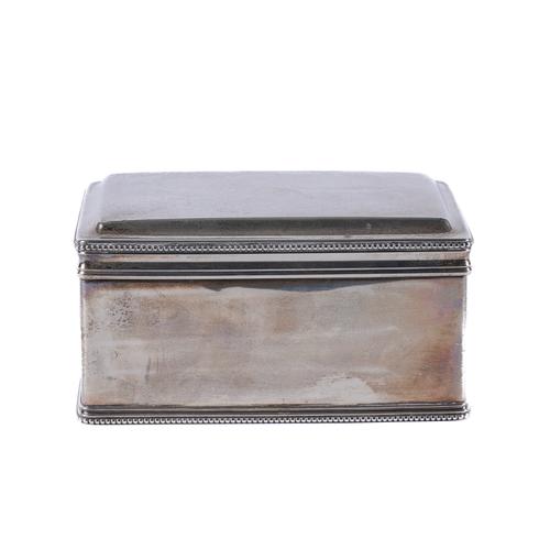 A DUTCH RECTANGULAR HINGE LIDDED BOX