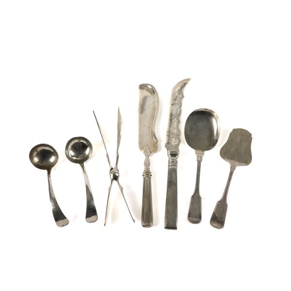 A GROUP OF FOREIGN FLATWARE AND IMPLEMENTS