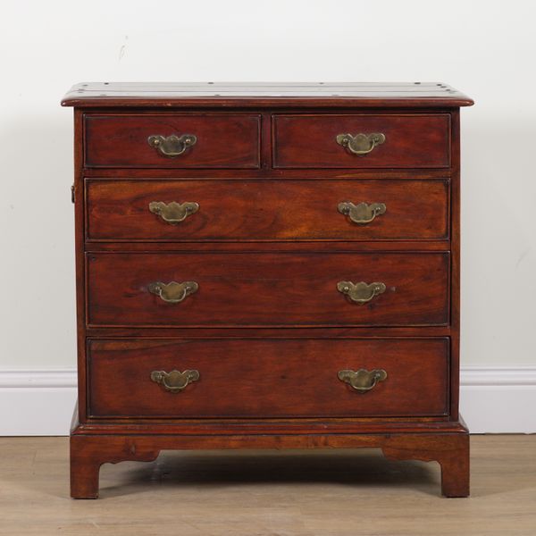 AN 18TH CENTURY STYLE STAINED TEAK CHEST