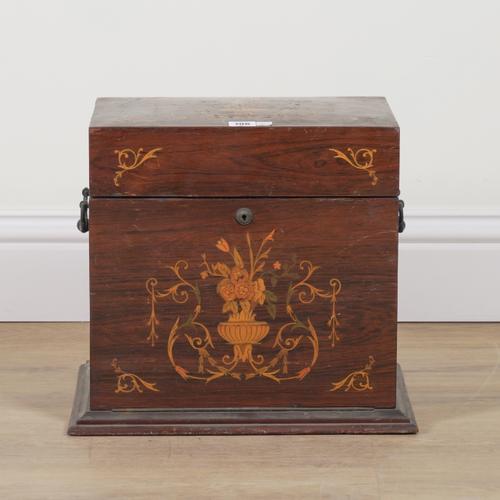 A VICTORIAN MARQUETRY INALID ROSEWOOD WRITING BOX