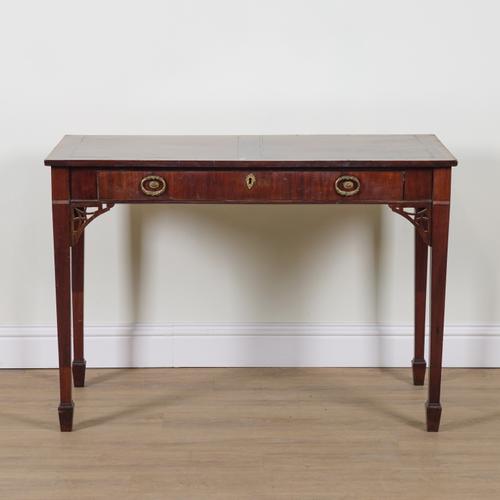 AN 18TH CENTURY AND LATER SCOTTISH INLAID MAHOGANY SINGLE DRAWER SERVING TABLE