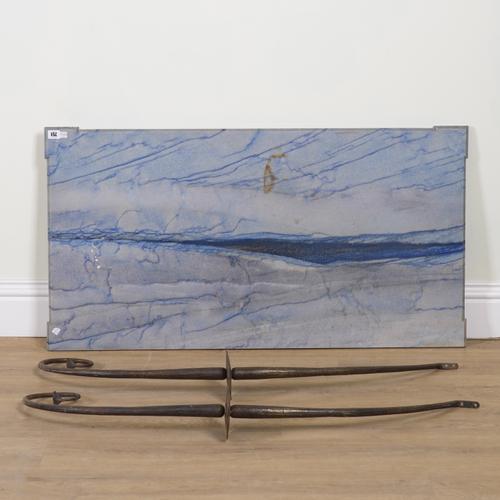 A BLUE VEINED MARBLE RECTANGULAR COMMODE TOP (3)