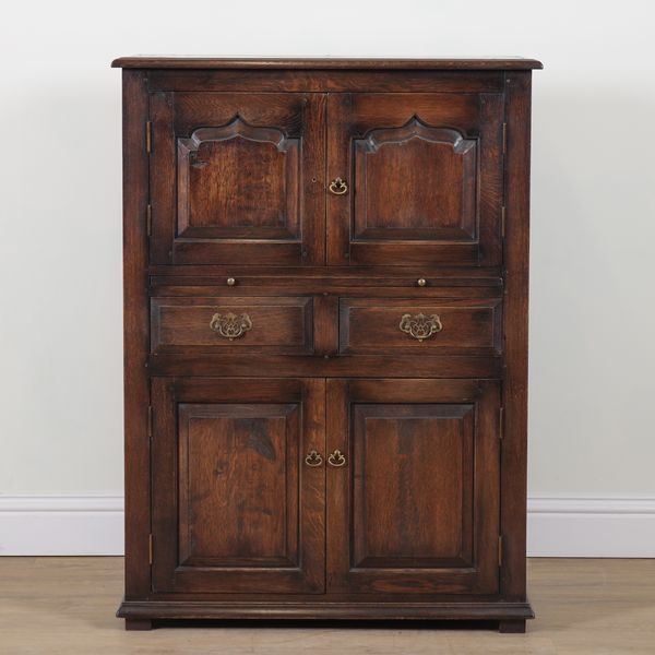 AN 18TH CENTURY STYLE OAK SIDE CUPBOARD