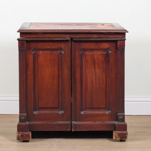 A 19TH CENTURY MAHOGANY COMPACTUM FOLD-OUT WRITING DESK