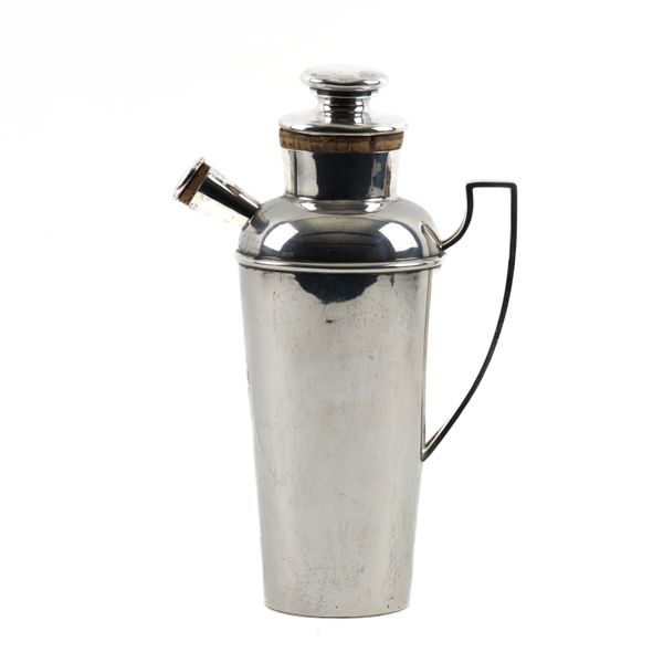 A STERLING SILVER COCKTAIL SHAKER