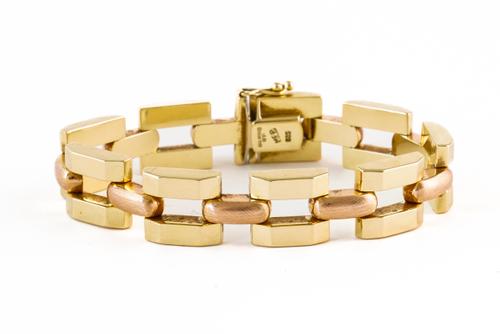 A 14CT BICOLOUR BRACELET