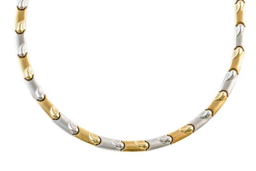 A 9CT BICOLOUR COLLAR NECKLACE