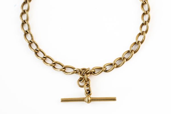 AN 18CT GOLD ALBERT CHAIN