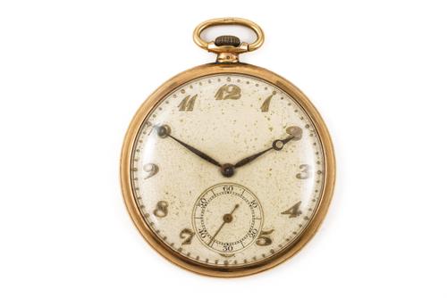 A 9CT GOLD CASED, KEYLESS WIND, OPENFACED DRESS WATCH