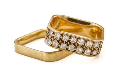 TWO SQUARE SHAPED RINGS