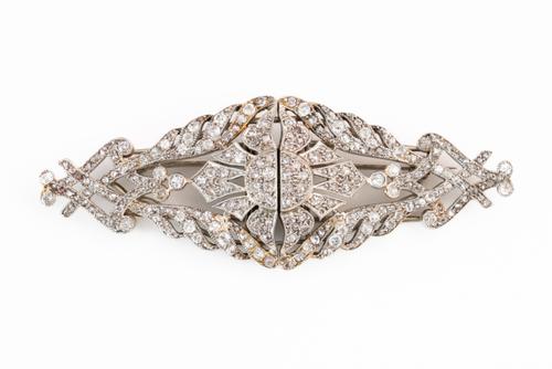 A DIAMOND DOUBLE CLIP BROOCH