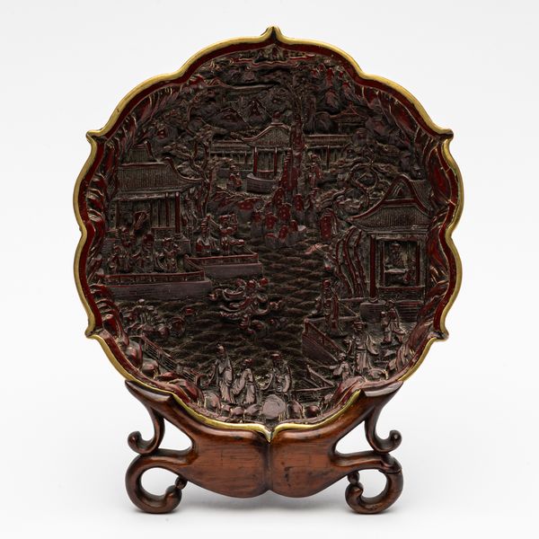 A CHINESE CINNABAR LACQUER DISH (2)