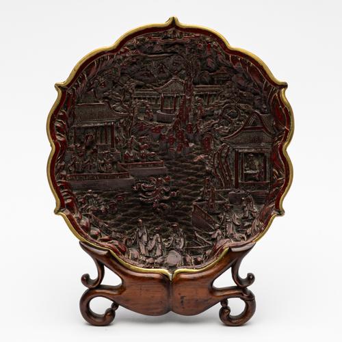 A CHINESE CINNABAR LACQUER DISH (2)