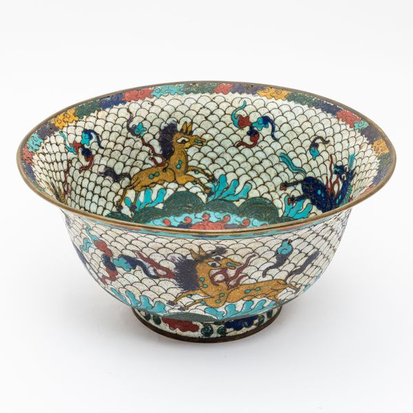 A CHINESE MING STYLE CLOISONNE BOWL