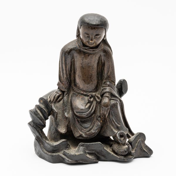 A CHINESE BRONZE FIGURE OF ZHENWU